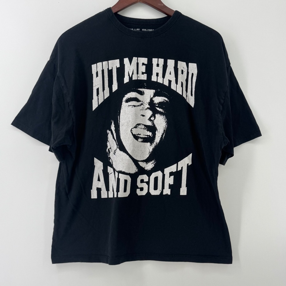 Billie Eilish Hit Me Hard And Soft Black Graphic T-Shirt Mens Medium 2025 Merch